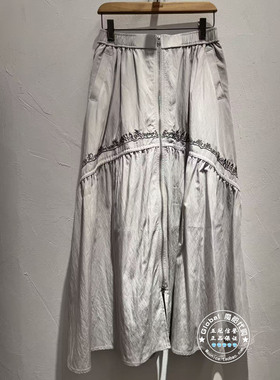 INITIAL国内代购 26春 女高腰刺绣文艺半身裙26SKTFMCXX038不退换