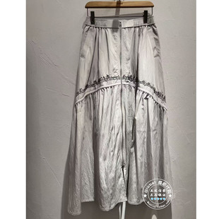 INITIAL国内代购 26春 女高腰刺绣文艺半身裙26SKTFMCXX038不退换