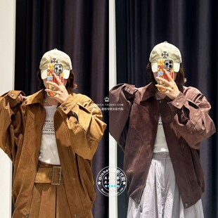 MOUSSY国内代购 25秋冬 复古翻领做旧夹克衫外套女 028IAA30-1032