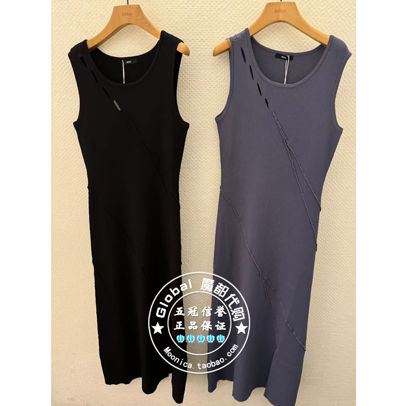 百搭直筒纯色镂空连衣裙