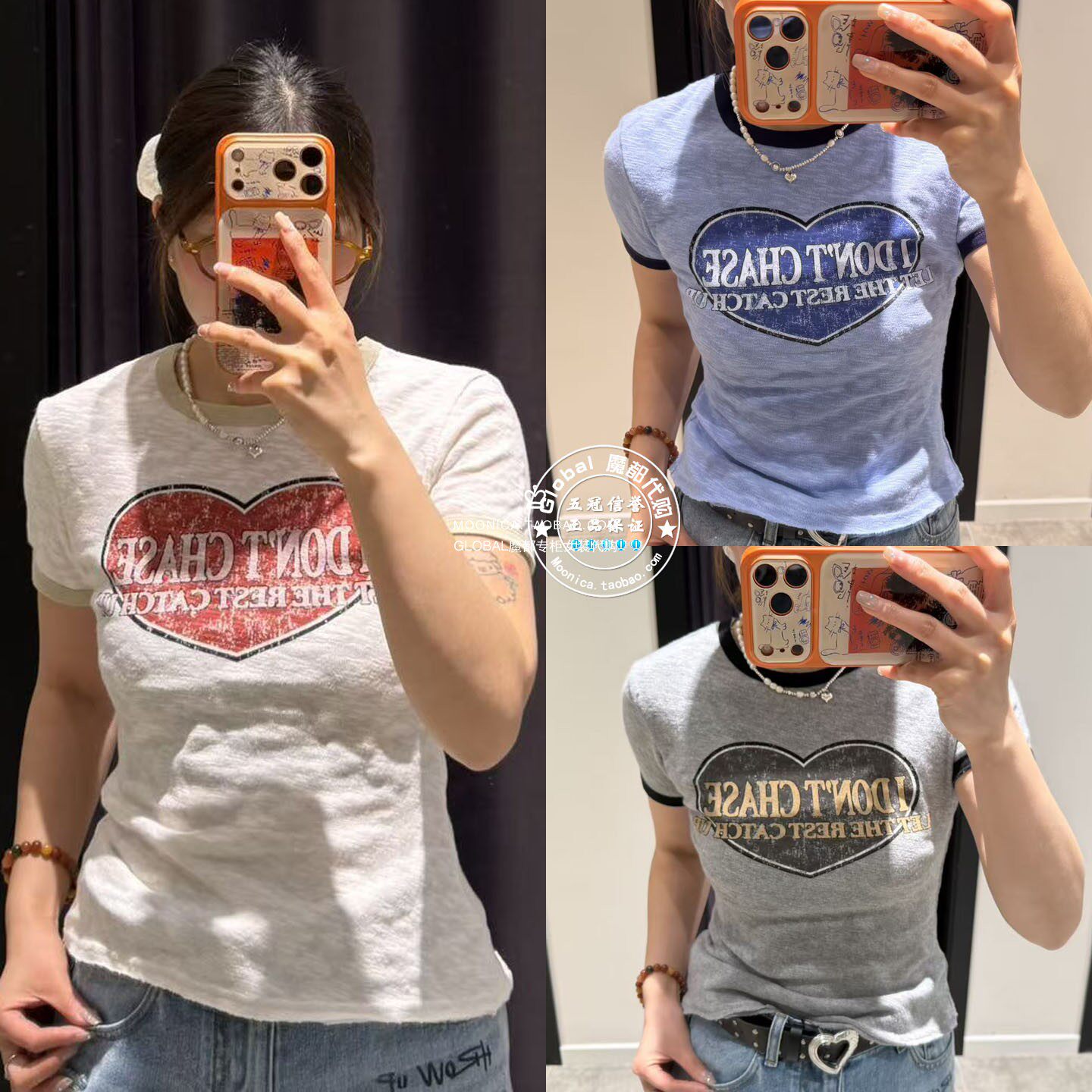 MOUSSY26春夏复古印花修身T恤衫
