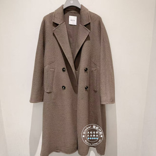 NUTS女装国内代购 2025冬 纯色翻领简约双排扣毛呢大衣6431506A1