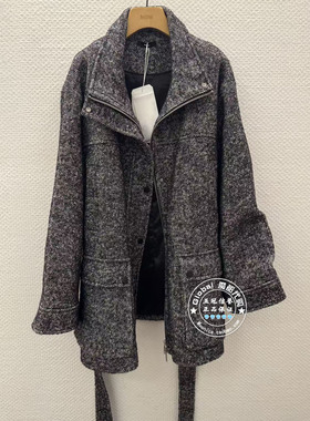 INITIAL国内代购 2025冬 女翻领纹理毛呢外套25WCOFMCVV869不退换