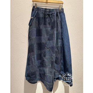 INITIAL国内代购 26春 女高腰牛仔拼接半身裙26SKTFMCVV549不退换