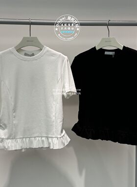 特价MOUSSY26夏拼接短袖T恤衫女