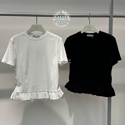 特价MOUSSY26夏拼接短袖T恤衫女