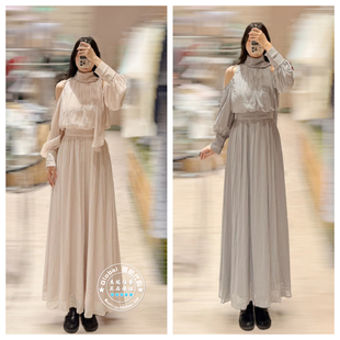 SNIDEL 国内代购26春 希腊女神立领露肩垂感收腰连衣裙SWFO261330