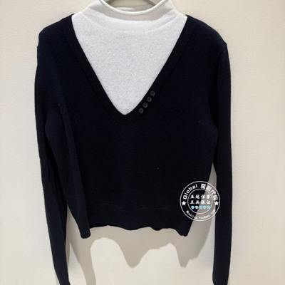 NUTS女装国内代购 2025冬 高领拼接简约长袖羊毛针织衫6420538A1