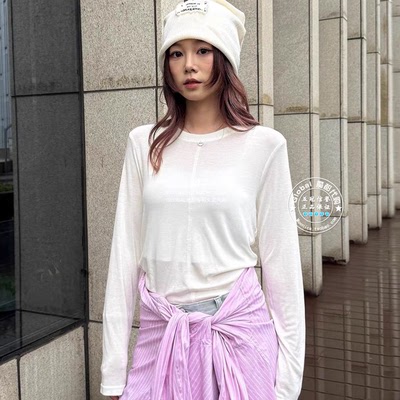 MOUSSY简约风圆领长袖T恤衫