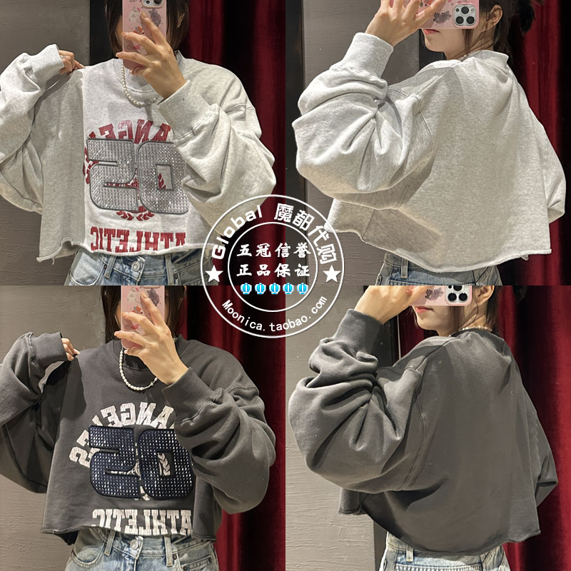 短款卫衣MOUSSY日系棉女圆领