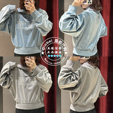 特价 MOUSSY代购 24春 半开领字母休闲卫衣上衣女 028HSZ90-0131