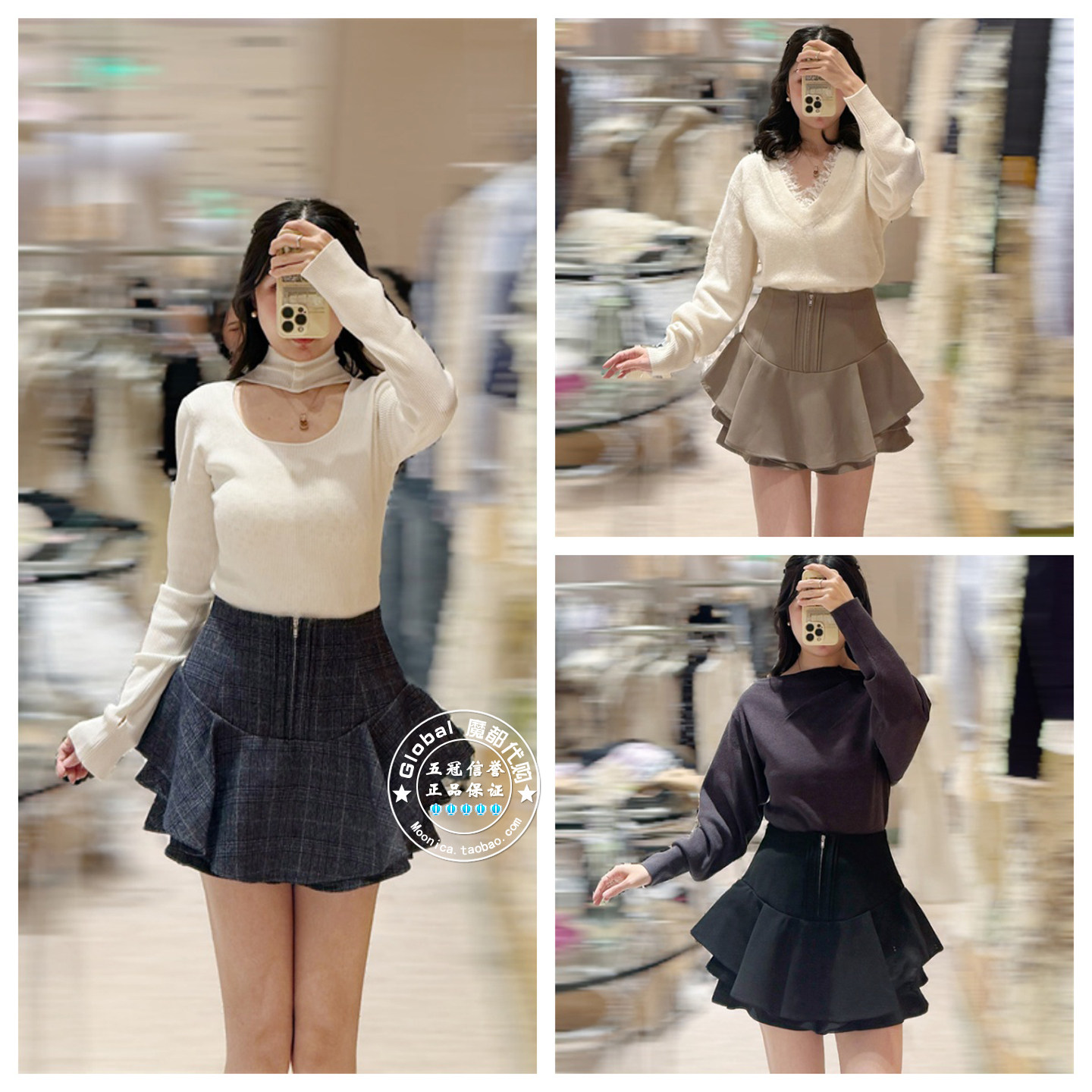 SNIDEL 国内代购 25秋冬 日系百搭气质高腰纯色裙裤 SWFP255106