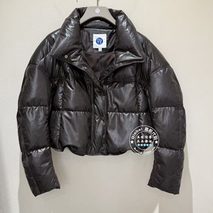 NUTS女装国内代购 25冬 纯色立领皮面简约百搭短羽绒服6440941A1