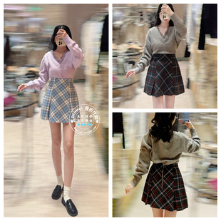 纹毛呢半身裙裤 SNIDEL 日系学院风格 25秋冬 SWFP255050 国内代购