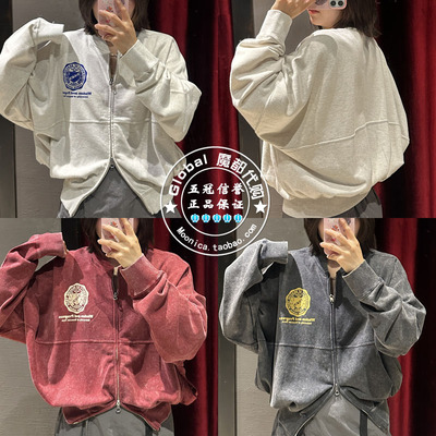 拉链卫衣上衣MOUSSY日系宽松女