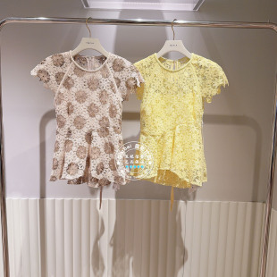 圆领蕾丝镂空刺绣气质优雅上衣FWFB261107 26夏 FRAY I.D国内代购