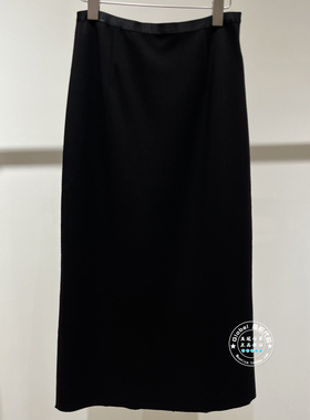 MOFAN/摩凡 国内代购 26早春 简约黑色后开衩半身裙 MBB651090