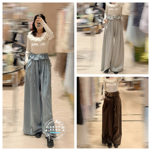 SNIDEL 国内代购 26春  复古荷叶边直筒宽松休闲裤 SWFP261233