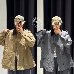 MOUSSY国内代购 25秋冬 中性工装翻领外套夹克衫女 028IAZ30-1351