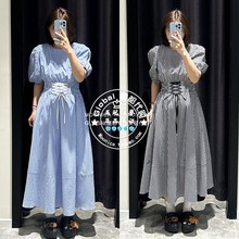 特价 MOUSSY国内代购 25夏 灯笼袖收腰长款连衣裙 028ISA33-4081