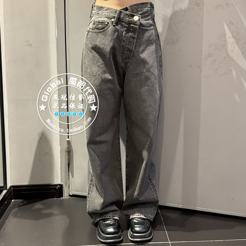 MOUSSY国内代购 24秋冬 BLACK高腰直筒牛仔裤子女 070HA011-0851