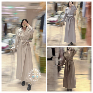 SNIDEL 国内代购 25秋冬 双排扣翻领系带毛呢大衣外套 SWFC255037