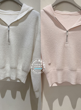 NUTS女装国内代购 2025冬 纯色拉链连帽简约休闲针织衫6410509A1