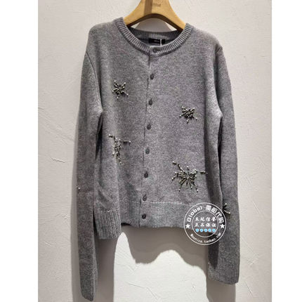INITIAL国内代购 26春 女圆领串珠优雅针织衫26SYTFMCVV565不退换
