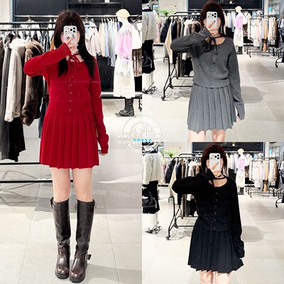 SLY25秋冬针织开衫裙两件套装