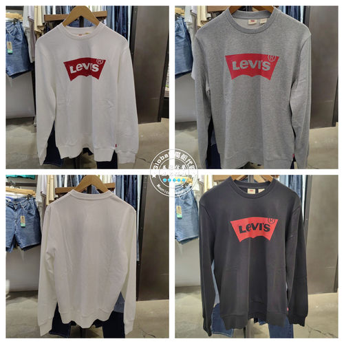 李维斯卫衣logo印花圆领百搭长袖