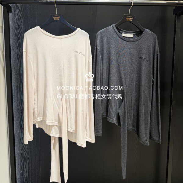 MOUSSY国内代购 26秋冬 BLACK纯色系腰带长袖T恤衫 031JAZ80-1948