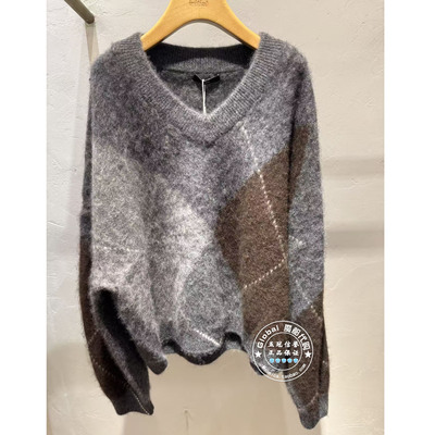 INITIAL国内代购 25冬V领复古百搭羊毛针织衫25WOTFMCVV951不退换