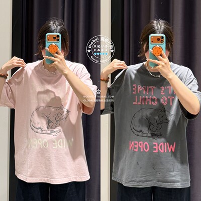 MOUSSY26春夏做旧宽松短袖T恤衫