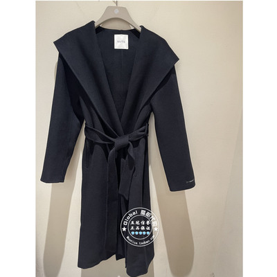 NUTS女装国内代购 25冬 纯色连帽气质中长款羊毛大衣6421512A1