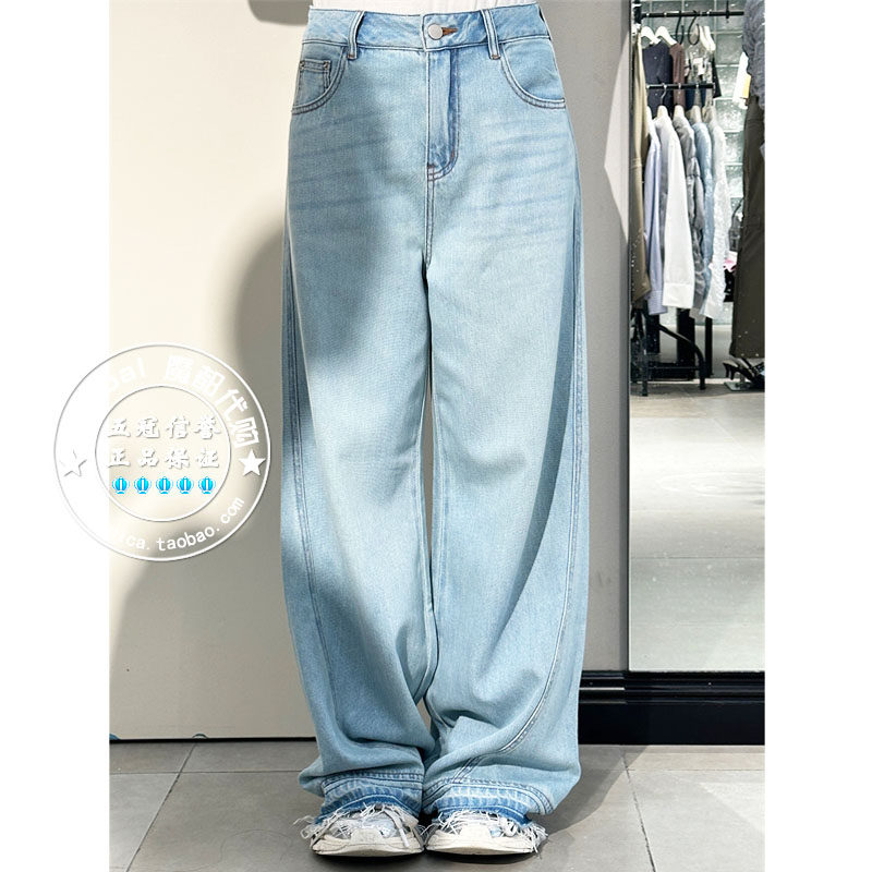 MOUSSY日系薄款直筒阔腿牛仔裤女