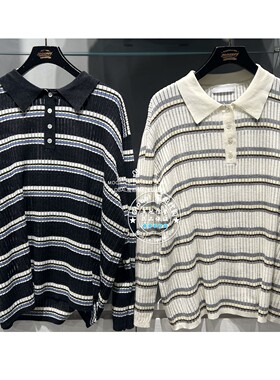 特价 MOUSSY国内代购 26春 POLO衫条纹针织衫上衣 028JSC70-1027