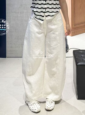 MOUSSY国内代购 26春夏 休闲白色阔腿牛仔裤子女 028JSZ31-1042