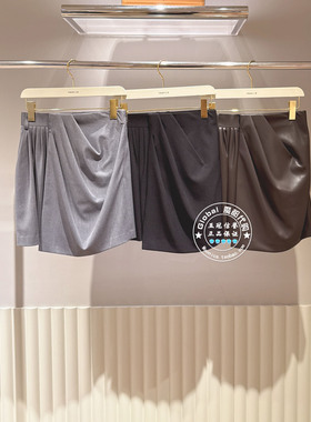 FRAY I.D国内代购 25冬 纯色高腰褶皱气质优雅短裙裤FWFS255054