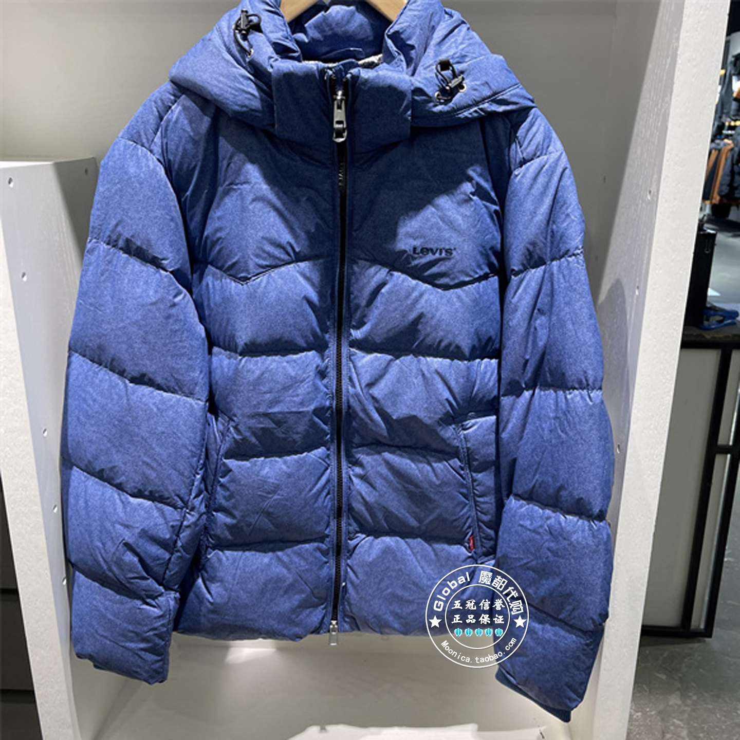 正品levis李维斯 25秋冬 男士百搭经典简约连帽羽绒服 004ZD-0001