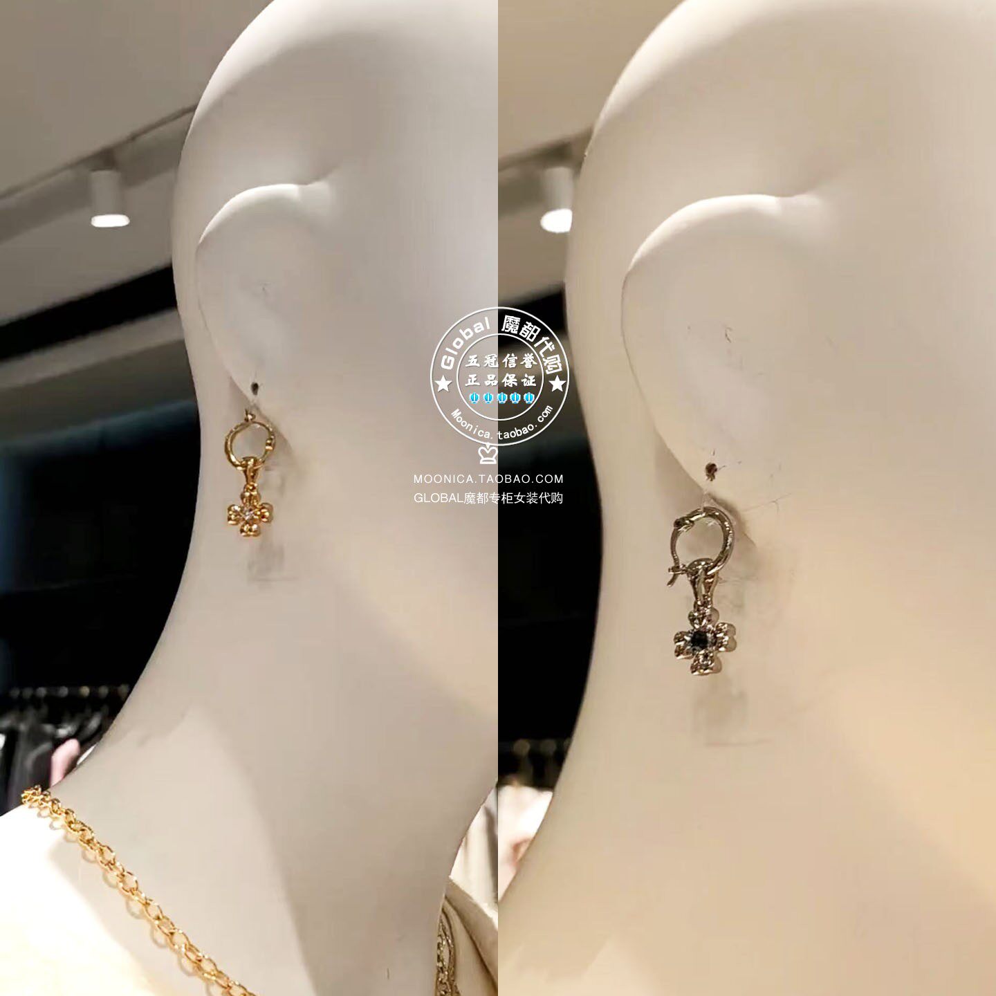MOUSSY日系花瓣耳环耳钉饰品