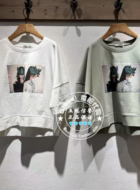 INITIAL国内代购 25夏女圆领印花宽松百搭T恤25UTTFMCXX296换