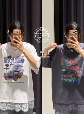 MOUSSY国内代购 26春夏 中长款宽松圆领短袖T恤衫 028JSA90-1036