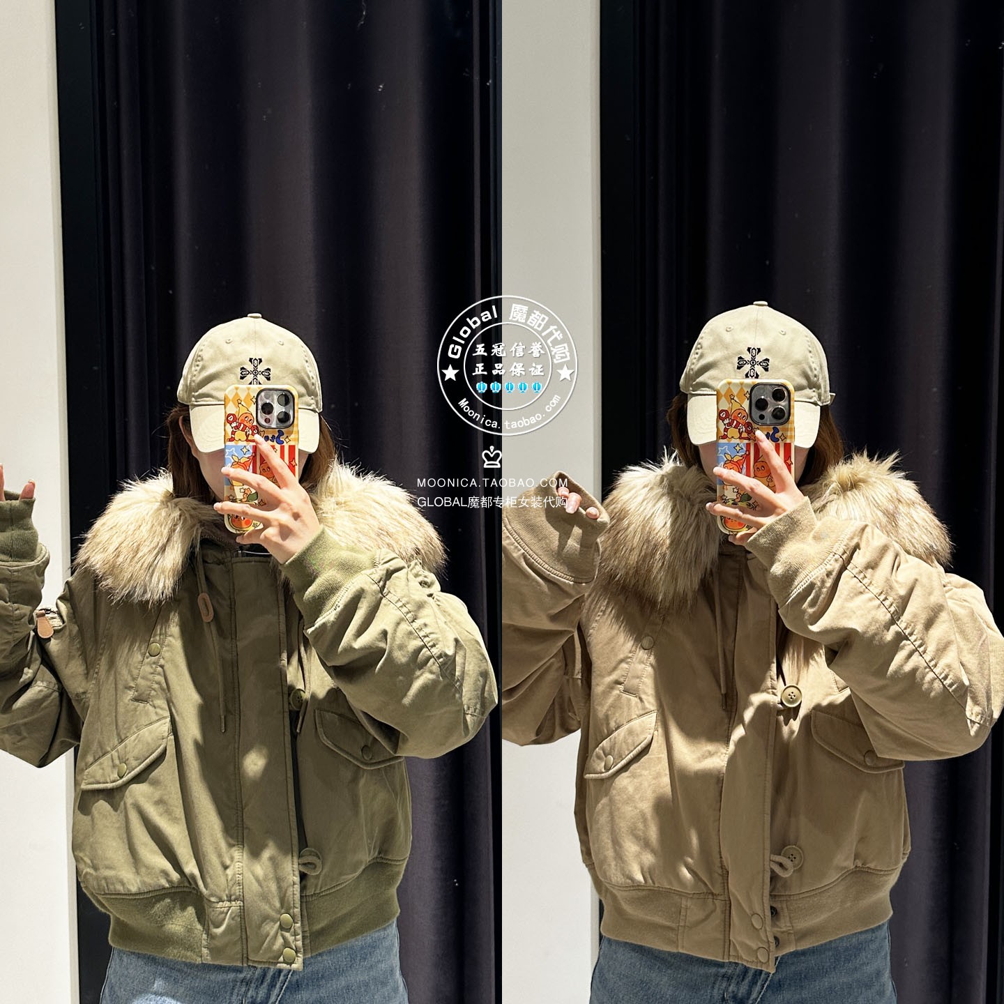 MOUSSY代购复古短款棉服外套夹克