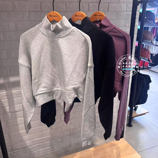 CHAMPION冠军国内代购 25秋 短装蝙蝠袖高领卫衣女 U5CSWSW042