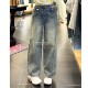 26春 日系宽松休闲直筒牛仔裤 子女 MOUSSY国内代购 028JSA11 1012