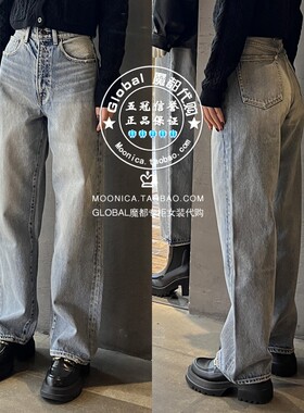 MOUSSY国内代购 24春夏 阔腿直筒牛仔裤010HAS11-2391/HSS11-0330