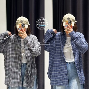 上衣女028IAA30 特价 1024 格纹休闲衬衫 翻领长袖 MOUSSY代购 25秋