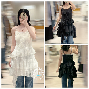 SNIDEL 国内代购 25秋冬 时尚不规则荷叶边吊带连衣裙 SWFO255080