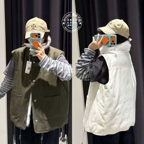MOUSSY26秋冬仿羊羔绒女款马甲