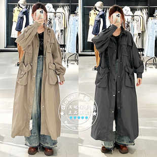 特价 MOUSSY国内代购 24秋 日系工装长款风衣外套 028HAZ30-0261